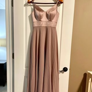 Mauve/dusty rose bridesmaid dress